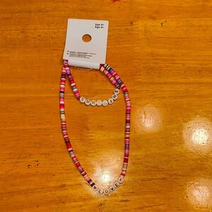 GAP kids stretchy necklace and bracelet set. New with tag
